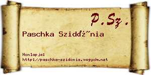 Paschka Szidónia névjegykártya